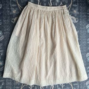 Comme Toi full skirt sheer ivory gingham